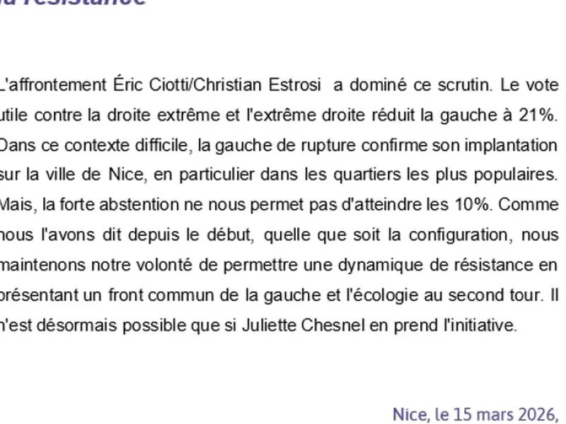 NICE ÉLECTIONS MUNICIPALES NICE FRONT