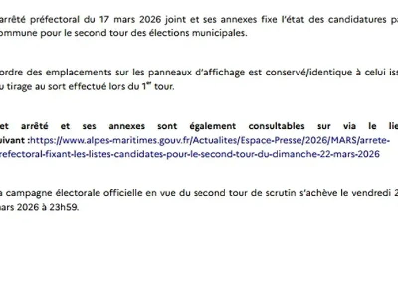 NICE : Municipales 2026 - La préfecture dévoile les listes du second tour