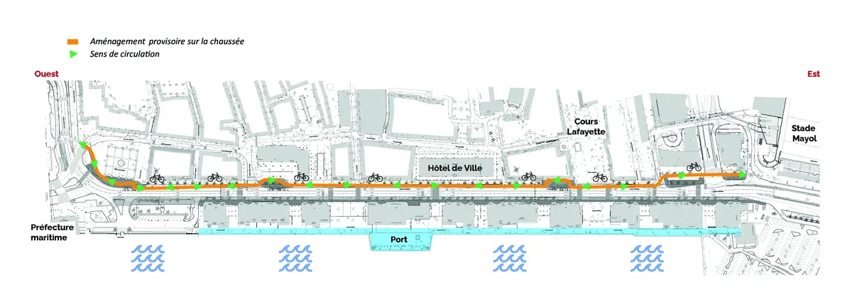 TOULON : Mobilité douce - Une piste cyclable bidirectionnelle en expérimentation sur l'avenue de la