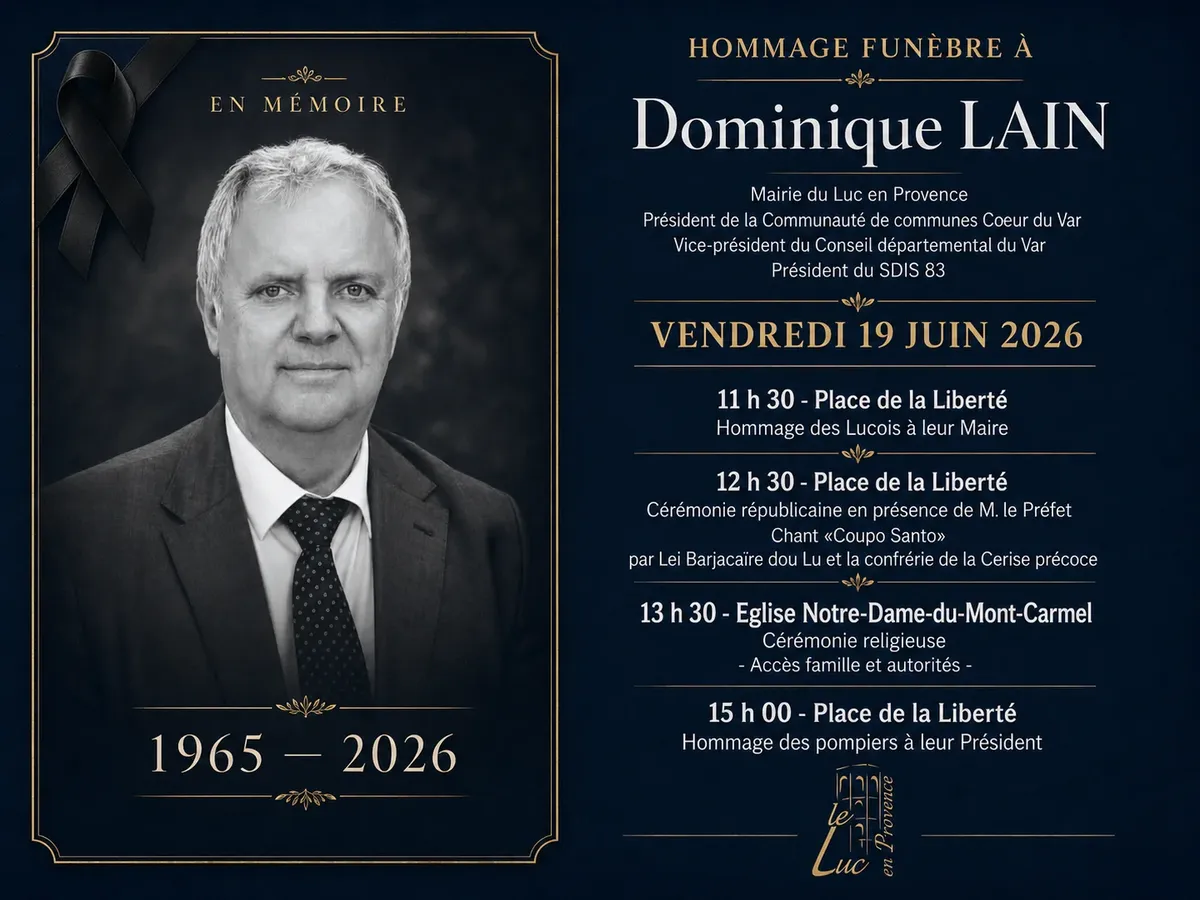 LE LUC-EN-PROVENCE : Décès de Dominique Lain - Un dernier hommage rendu ce vendredi 19 juin