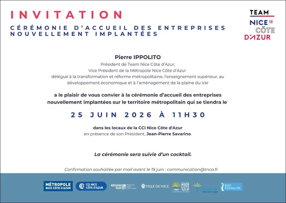 NICE : Attractivité économique - La Métropole met à l'honneur les entreprises nouvellement implantée
