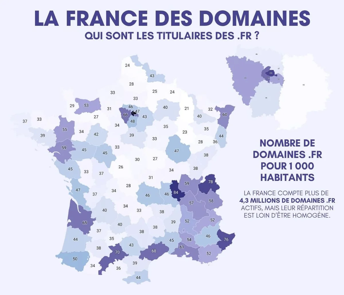 PARIS : Numérique - La carte de France du .fr révèle de fortes disparités régionales