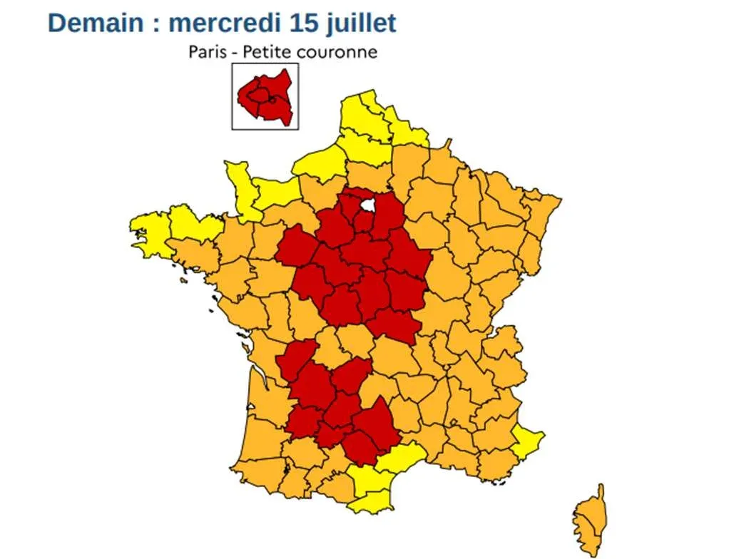 FRANCE : Canicule et orages - 86 départements en vigilance, appel à la plus grande prudence sur les