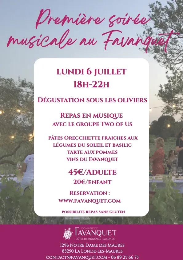 LE BEAUSSET : Soirée musicale - Le Domaine de Favanquet lance ses rendez-vous estivaux