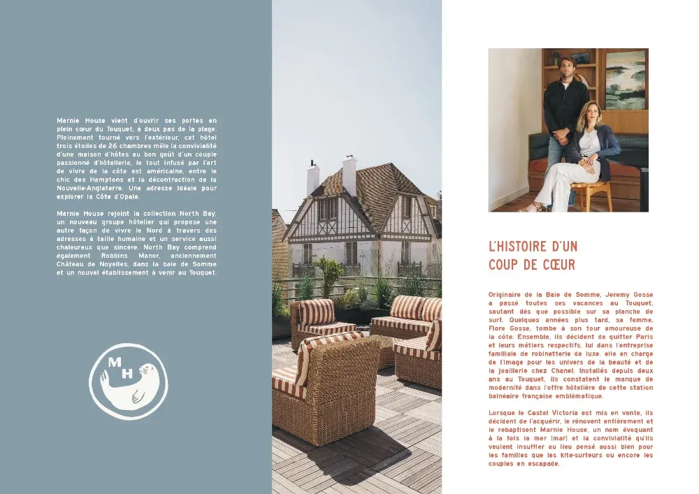 LE TOUQUET : Hôtellerie - Marnie House insuffle un esprit "French Hamptons" sur la Côte d'Opale
