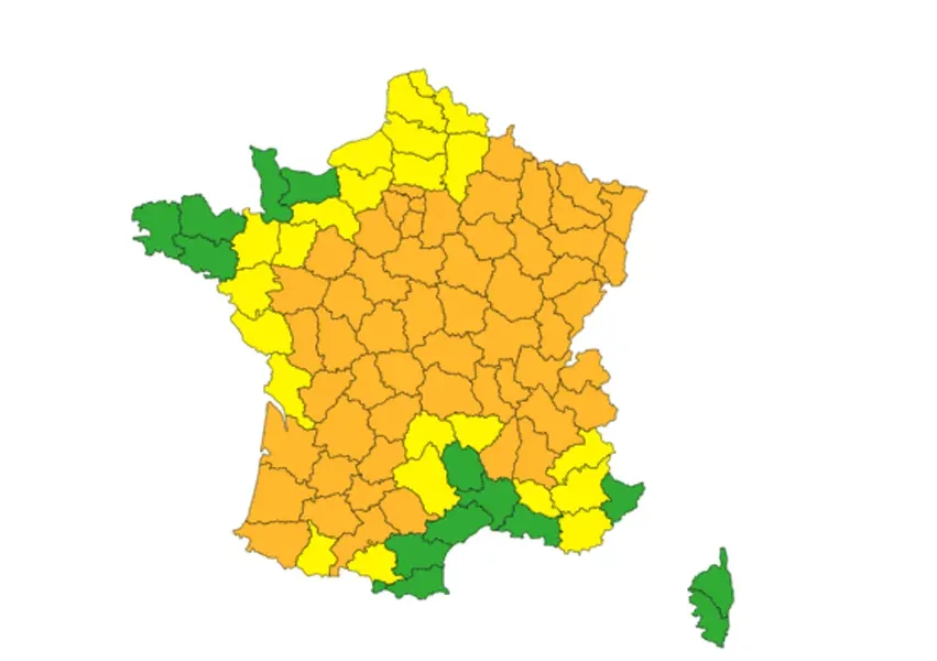 NATIONAL : Canicule - La vigilance orange étendue à 60 départements, prudence sur les grands axes au