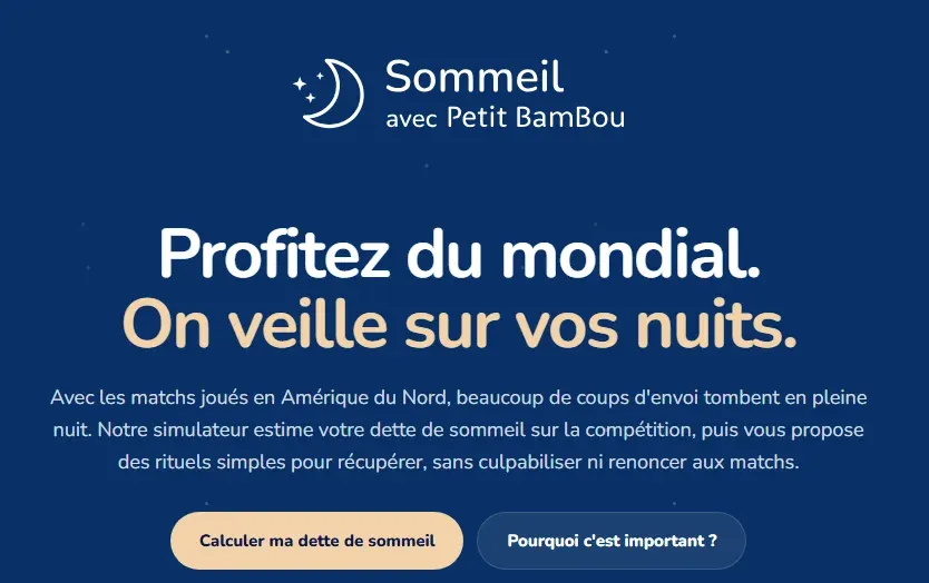 PARIS : Coupe du Monde et sommeil - Un outil pour aider les supporters à gérer la fatigue des matchs