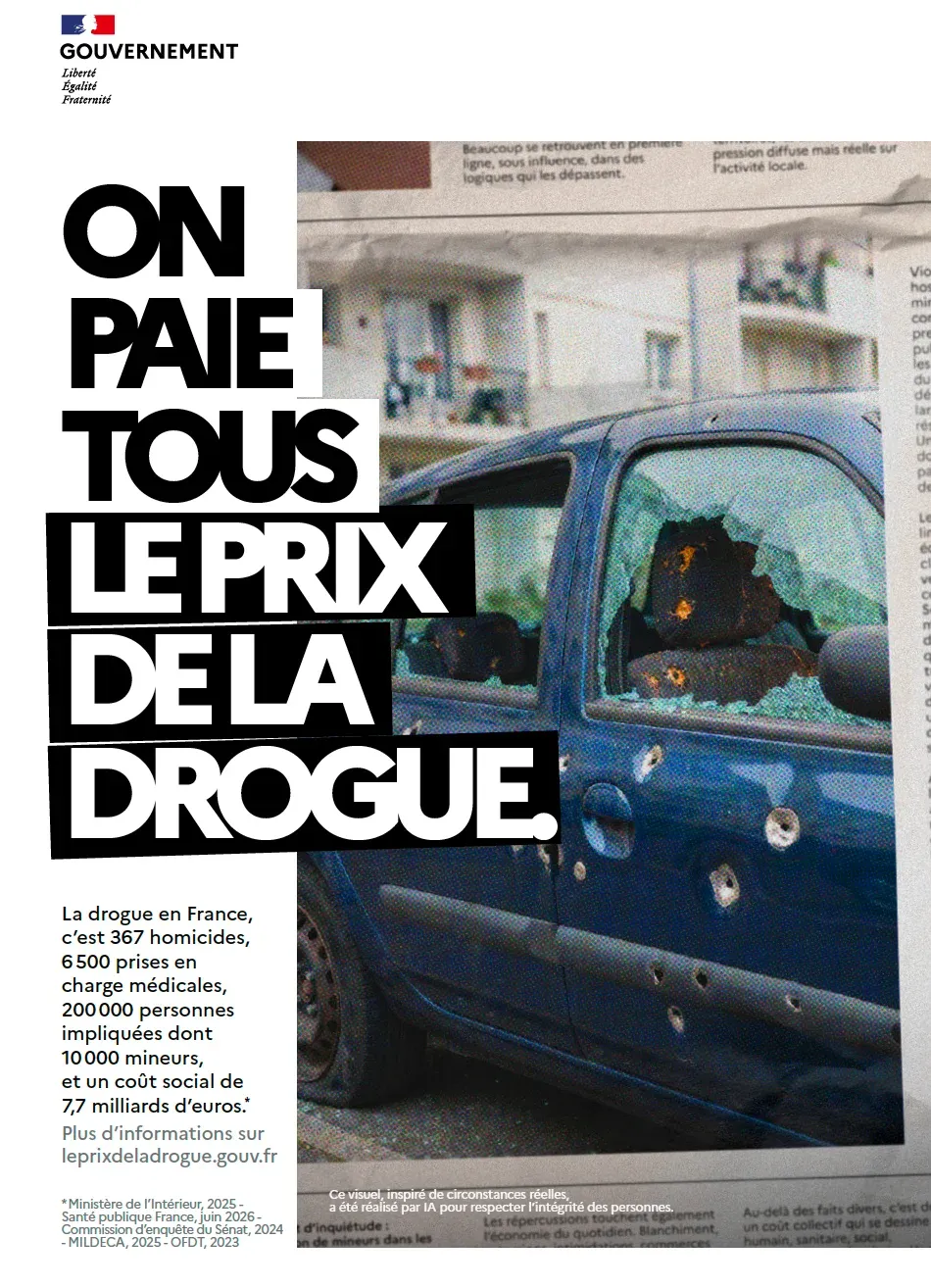 PARIS : Narcotrafic - Le Gouvernement lance une campagne choc sur le coût collectif de la drogue