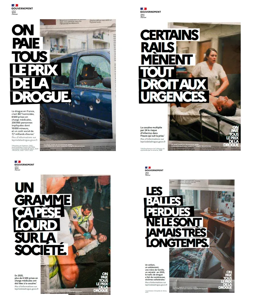 PARIS : Narcotrafic - Le Gouvernement lance une campagne choc sur le coût collectif de la drogue