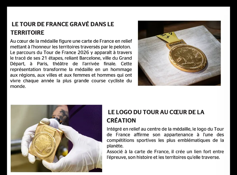 PARIS : Tour de France 2026 - Continental et la Monnaie de Paris forgent la nouvelle médaille des va