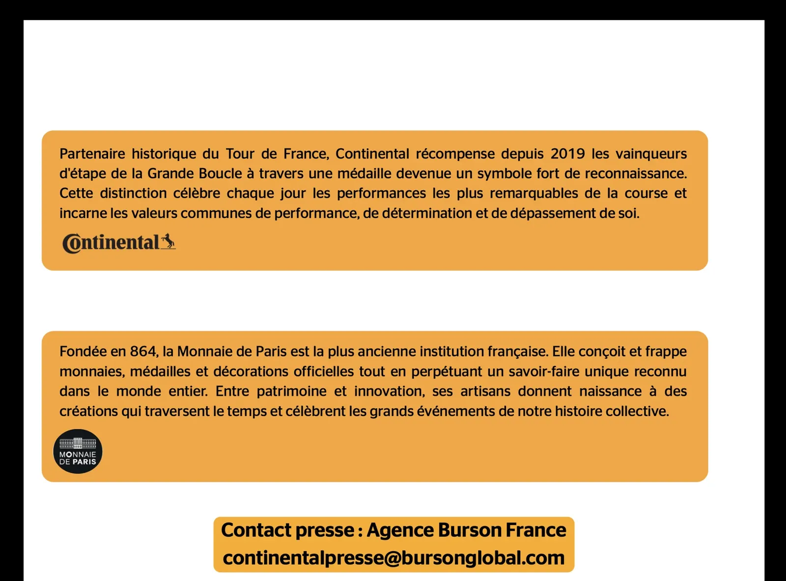 PARIS : Tour de France 2026 - Continental et la Monnaie de Paris forgent la nouvelle médaille des va