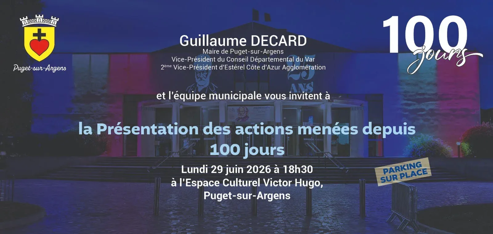 PUGET-SUR-ARGENS : Guillaume Decard : Bilan des 100 premiers jours d'action municipale
