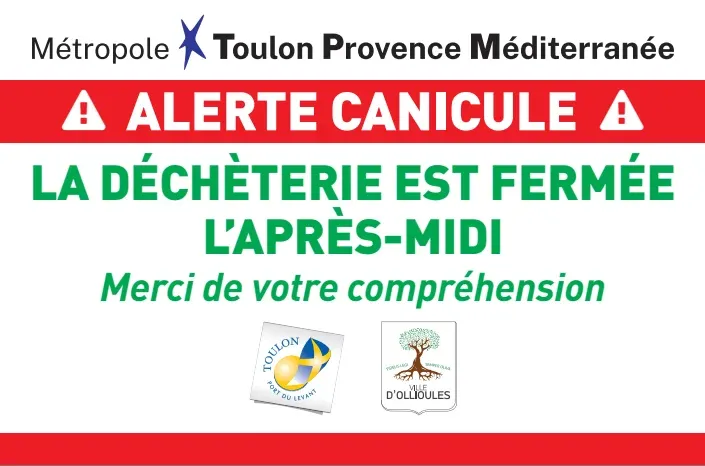 TOULON : Canicule - Les déchèteries de la métropole TPM adaptent leurs horaires