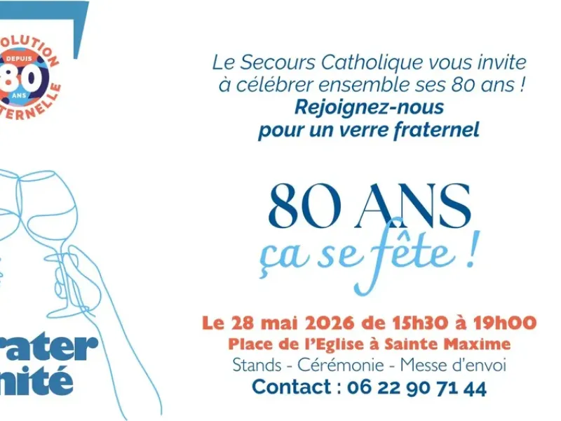 SAINTE-MAXIME : Solidarité - Le Secours Catholique fête ses 80 ans sur la Place de l'Église