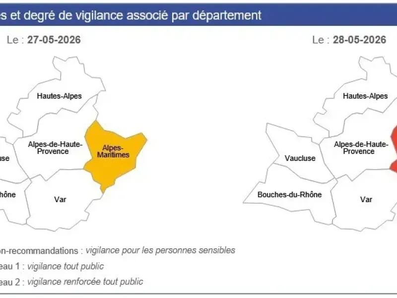 NICE : Pollution de l'air - Un nuage de sable du Sahara place les Alpes-Maritimes en alerte